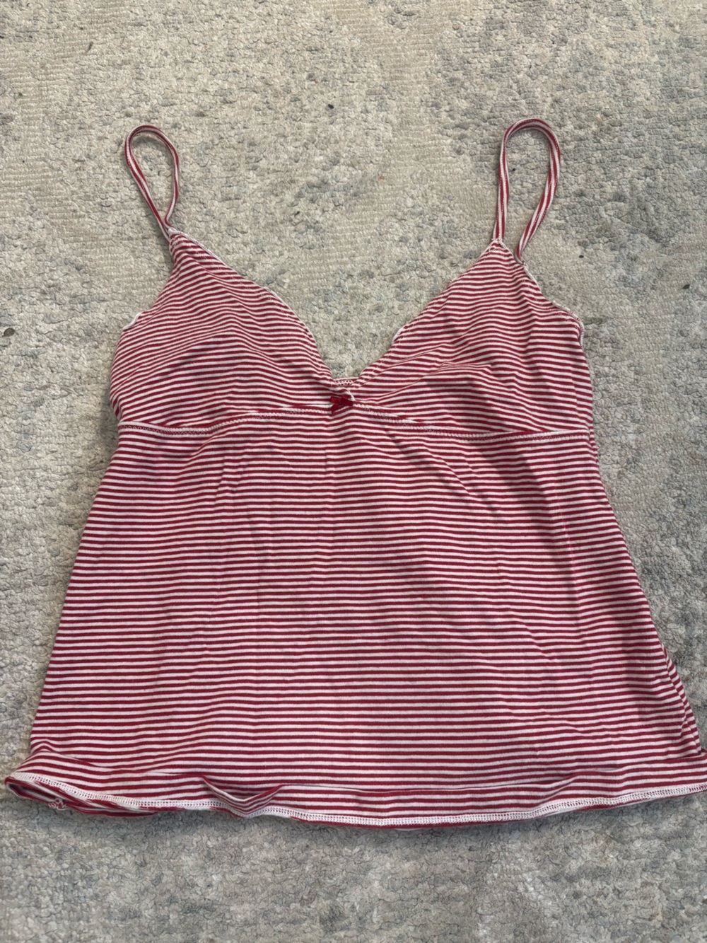 Brandy Melville Red & White Striped Spaghetti Strap Cami